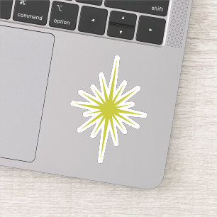 Groene Atomische Starburst Mid Century Modern Sticker