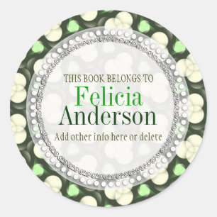 Groene atoms Pattern Gift Book Label Sticker