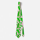 Groene augurken roze achtergrond stropdas (Voorkant)