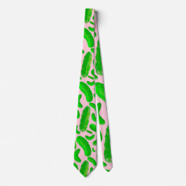 Groene augurken roze achtergrond stropdas