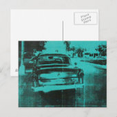 Groene auto briefkaart (Voorkant / Achterkant)