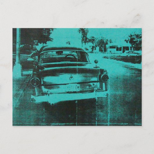 Groene auto briefkaart (Voorkant)
