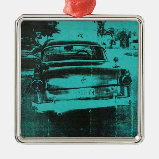 Groene auto metalen ornament (Voorkant)