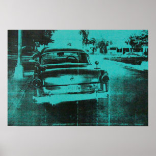 Groene auto poster