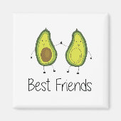 Groene Avocado Cartoon Vriendschap Afbeelding Vrie Magneet (Voorkant)