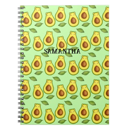 Groene avocado kat notitieboek (Voorkant)