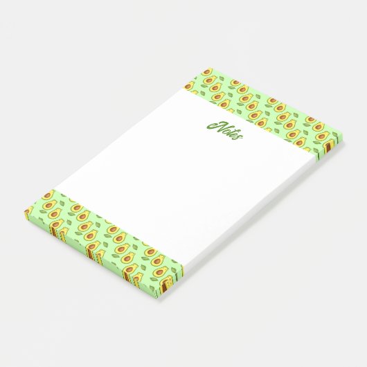 Groene avocado kat post-it® notes (Schuin)