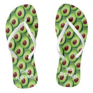 Groene avocado-strandflipflops voor vegetariër teenslippers
