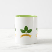 Groene baai Bladeren Tweekleurige Koffiemok (Center)