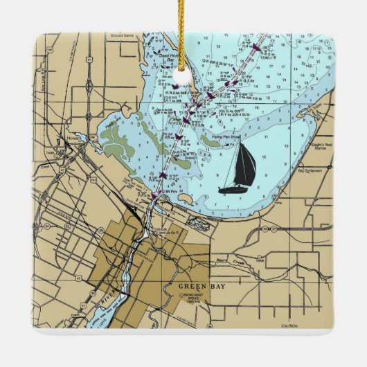 Groene baai - witboek keramisch ornament (Achterkant)