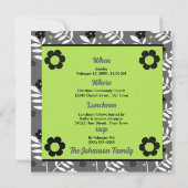 Groene Baby Baptisme met monogram en foto Kaart (Achterkant)