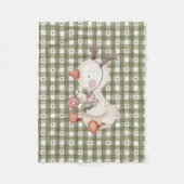 Groene Baby fleece deken met kerstkarakters (Voorkant)