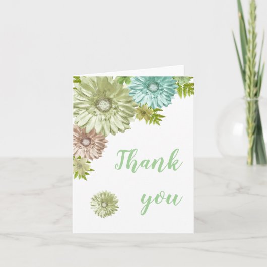 Groene Baby in Bloom Blank Inside Thank You Notes (Voorkant)