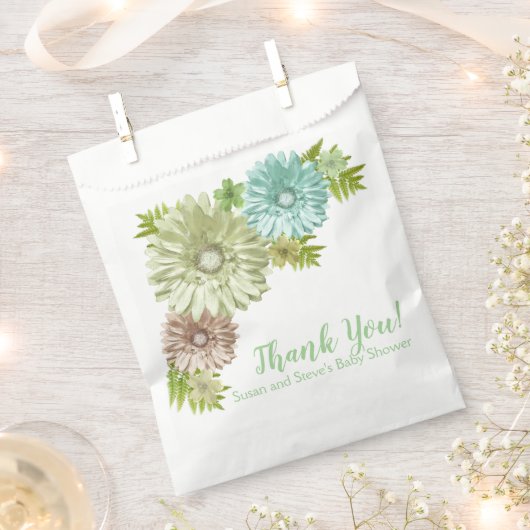 Groene Baby in Bloom Brunch Shower Bedankzakje (Geknipt)