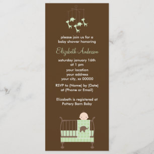 Groene Baby in het Baby shower van Wieg Kaart