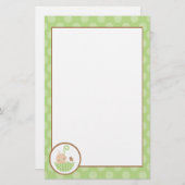 Groene Baby in Umbrella Briefpapier (Voorkant / Achterkant)