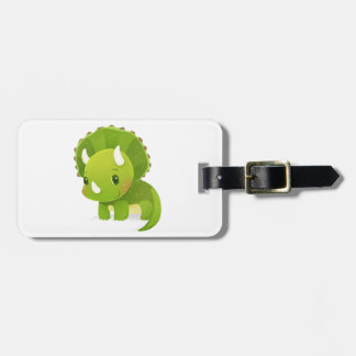groene baby schattige dinosauruscartoon bagagelabel