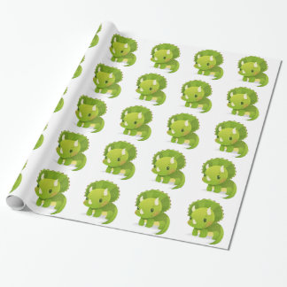 groene baby schattige dinosauruscartoon cadeaupapier