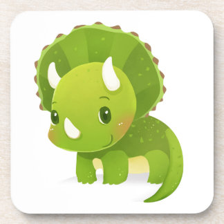 groene baby schattige dinosauruscartoon onderzetter