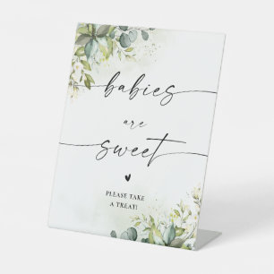 Groene baby shower 'Baby's zijn lief' bord Reclamebord Met Voetstuk