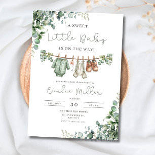 Groene Baby Shower Boho Baby Jongens Waslijn Kaart