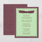 Groene Baby shower Flat Invitation Kaart (Voorkant / Achterkant)