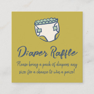Groene baby shower luier raffle voor Doodle Baby Informatiekaartje