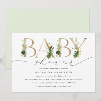 Groene baby shower uitnodiging