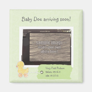 Groene Baby Ultrasound Foto Aangepaste eendenmagne Magneet