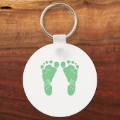 Groene baby voetafdrukken sleutelhanger (Voorkant)