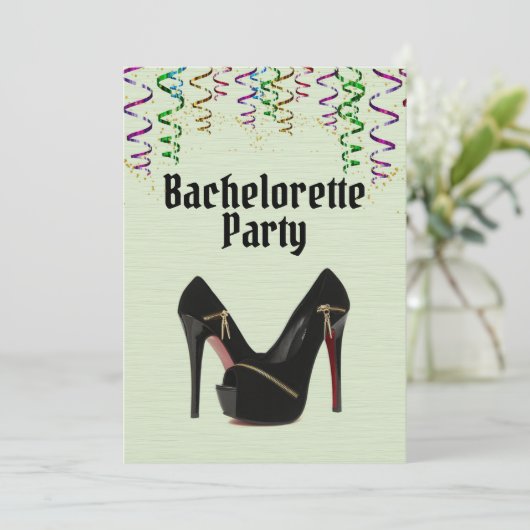 Groene Bachelorette Party-uitnodiging met RSVP-inf Kaart (Staand voorkant)