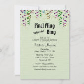 Groene Bachelorette Party-uitnodiging met RSVP-inf Kaart (Achterkant)