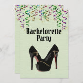Groene Bachelorette Party-uitnodiging met RSVP-inf Kaart (Voorkant / Achterkant)