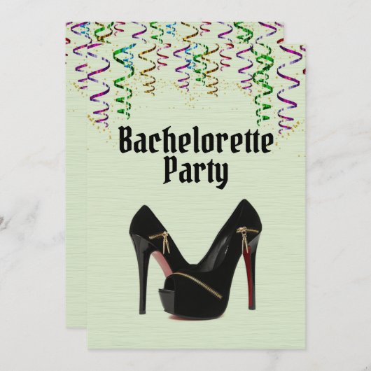 Groene Bachelorette Party-uitnodiging met RSVP-inf Kaart (Voorkant / Achterkant)