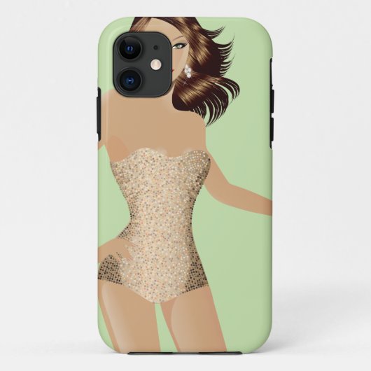 Groene badpak Meisje iPhone 5 Barely There™ Case-Mate iPhone Case (Achterkant)