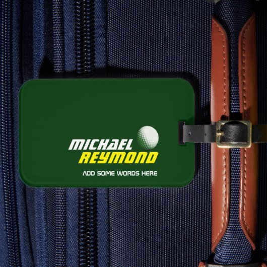 Groene bagage met golfnaam bagagelabel (Voorkant Insitu 4)