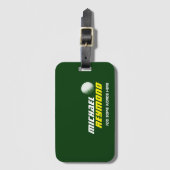 Groene bagage met golfnaam bagagelabel (Voorkant (verticaal))