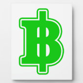 GROENE BAHT TEKEN ฿ Thailands Geld Valuta ฿ Fotoplaat (Voorkant)