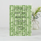 Groene Bamboe bruiloft Kaart (Staand voorkant)