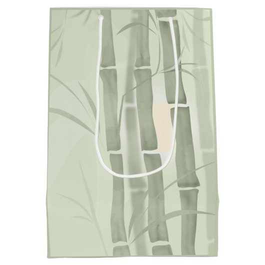 Groene bamboe medium cadeauzakje (Achterkant)