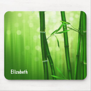 Groene bamboe met Bleke lampjes achterin Muismat