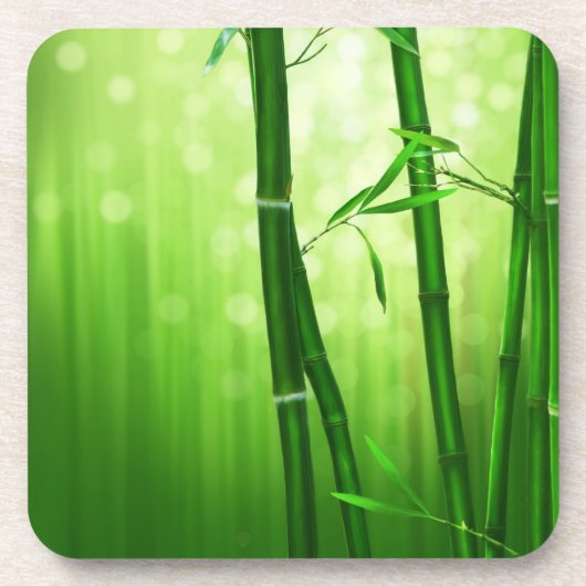 Groene bamboe met Bleke lampjes achterin Onderzetter (Voorkant)