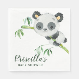 Groene Bamboe Panda Baby shower Genderneutraal Servet