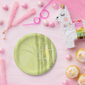 Groene bamboe papieren bordje (Feest)