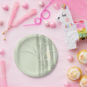 Groene bamboe papieren bordje (Feest)