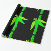 Groene bamboe stengel met tropische bladeren cadeaupapier (Uitgerold)