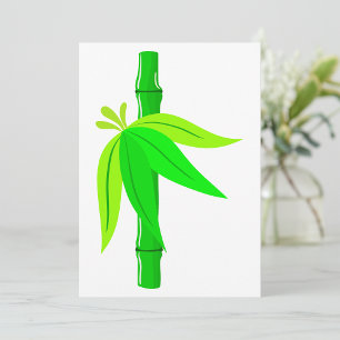 Groene bamboe stengel met tropische bladeren kaart