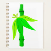 Groene bamboe stengel met tropische bladeren planner (Voorkant)