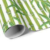Groene Bamboe Stripe Patroon Cadeaupapier (Rol Hoek)