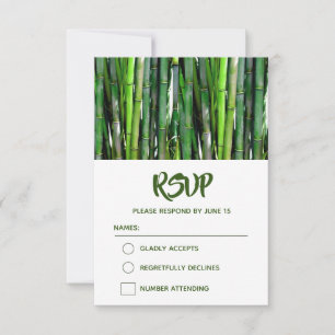 Groene Bamboo Stalks Natuur Fotografie Birthday RSVP Kaartje